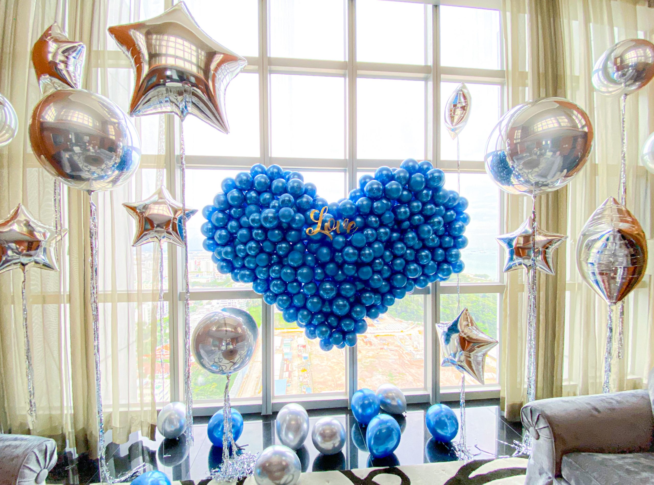 Balloon Heart Proposal Backdrop Balloon Heart Proposal Backdrop