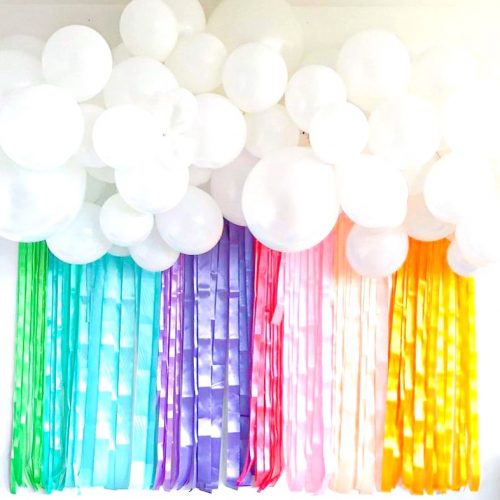 Organic Balloon Cloud with Rainbow Curtain